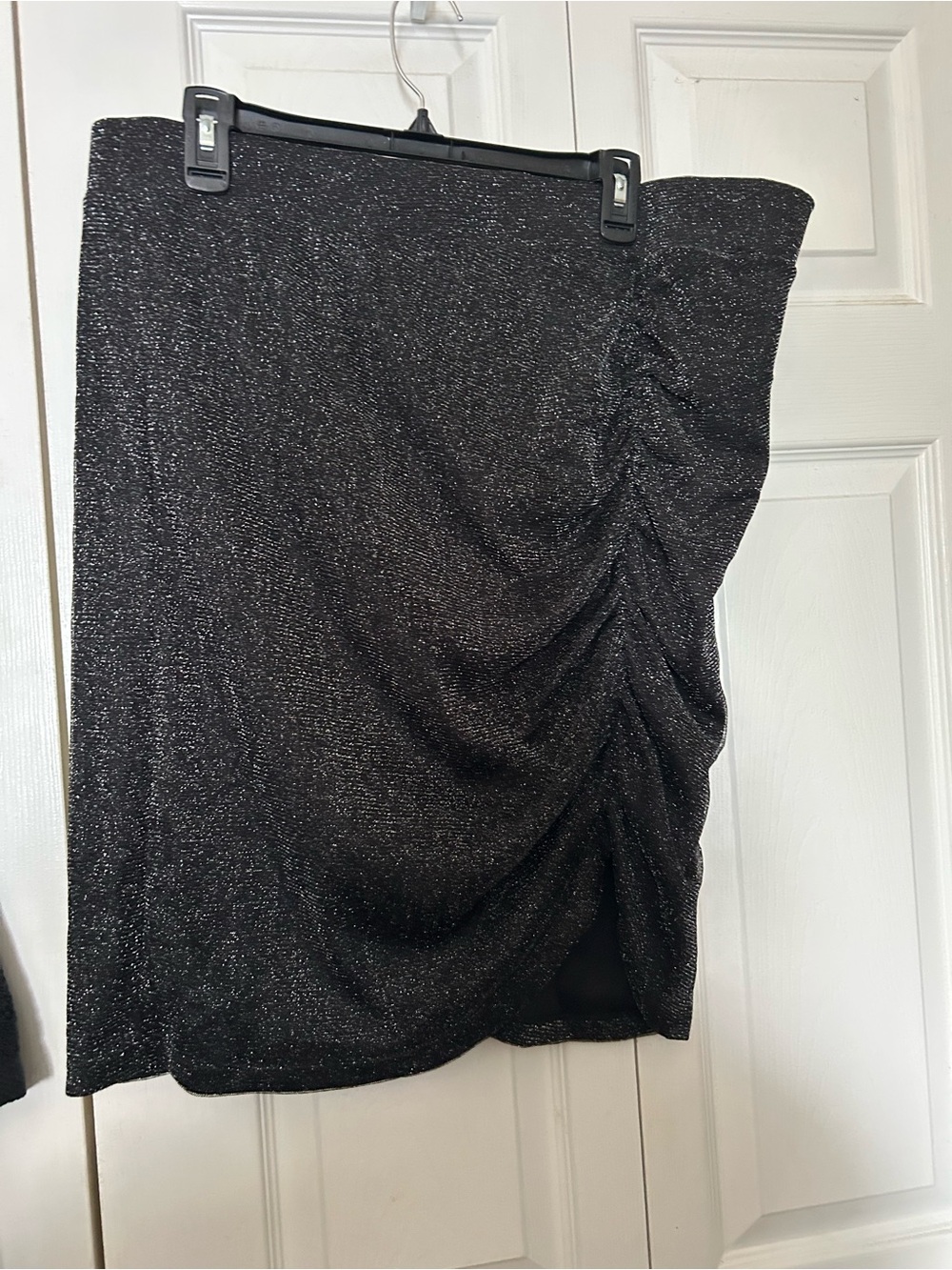 Sparkle Black Ruched Pencil Skirt Torrid 2